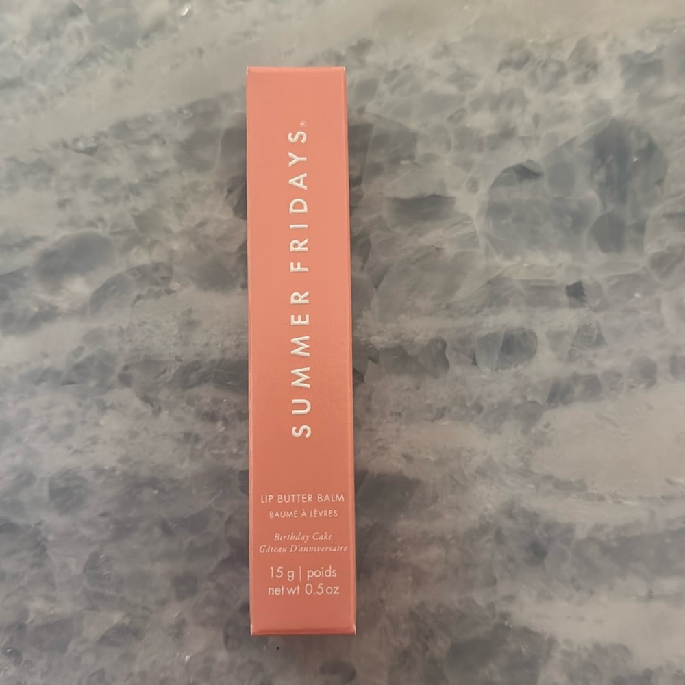 Unopened summer Fridays birthday cake lip butter balm